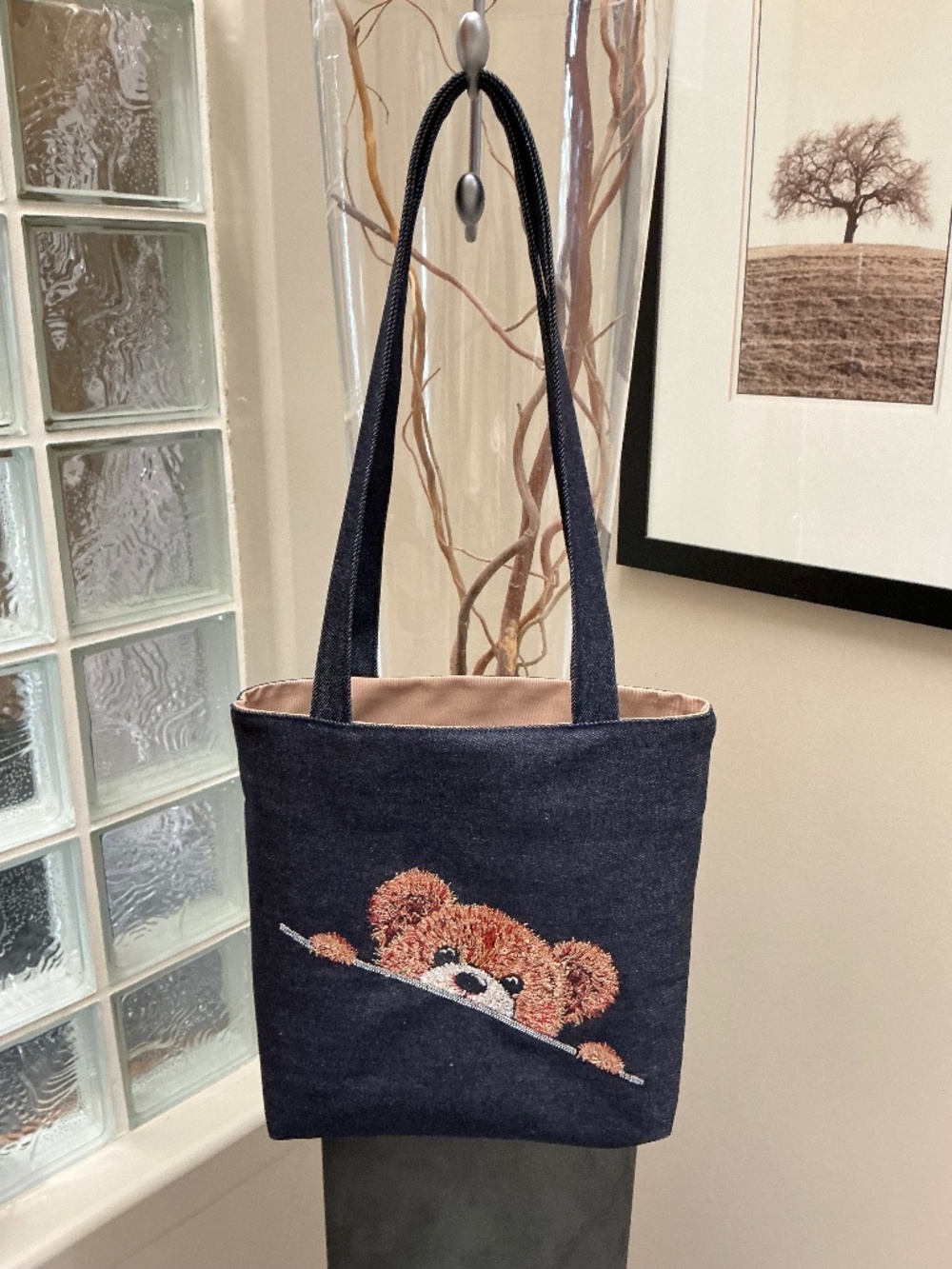TEDDY BEAR Tote Bag, Embroidery, Made in Canada